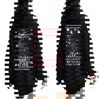 Merry Woofmas German Shepherd Dog Santa Ugly Christmas Women Oversized Hoodie Back Print | Mazezy