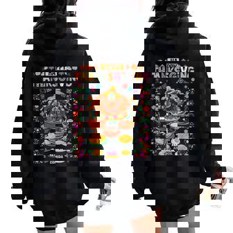 Mexican Thanksgiving Food Women Idea Turkey Latino Tamales Women Oversized Hoodie Back Print | Mazezy