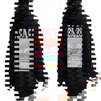 Miami Es Para Hombres Retro Florida Miami Women Oversized Hoodie Back Print - Regaloses