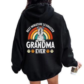Miniature Schnauzer Dog Grandma Mini Schnauzer Women Women Oversized Hoodie Back Print - Thegiftio UK