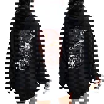 Modern Hip Hop Balaclava Girl Urban Streetwear Edgy Ski Mask Women Oversized Hoodie Back Print | Seseable UK