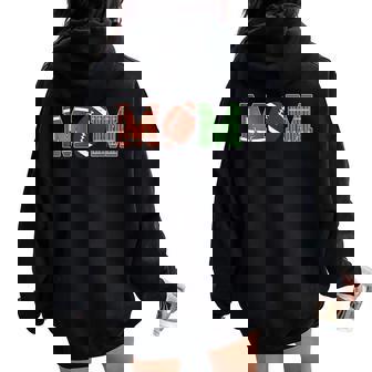 Mom Of The 1 Year Old Football First Birthday Boy Family Women Oversized Hoodie Back Print | Mazezy