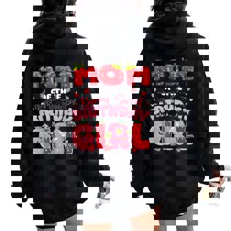 Mom Of The Berry Sweet Birthday Girl Strawberry Party Women Oversized Hoodie Back Print | Seseable UK