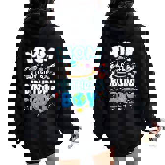 Mom Of The Birthday Boy Astronaut Family Space Planets Women Oversized Hoodie Back Print | Seseable UK