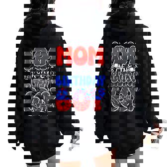 Mom Of The Birthday Boy Spider Web Family Matching Women Oversized Hoodie Back Print - Thegiftio