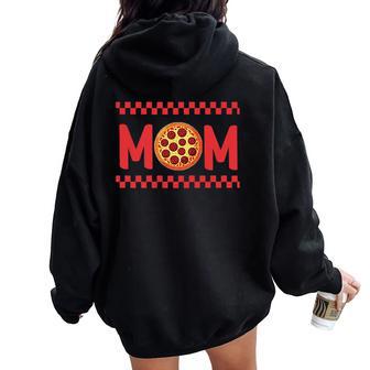 Mom Birthday Pizza 1St Birthday Pizza Family Matching Party Women Oversized Hoodie Back Print - Thegiftio UK