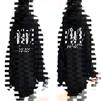 Mom Est 2026 New Moms And Dads Matching Mother To Be 2026 Women Oversized Hoodie Back Print | Seseable FR