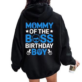 Mommy Of The Boss Birthday Party Like A Boss Mom Women Oversized Hoodie Back Print - Thegiftio UK