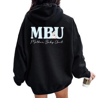 Mother Baby Unit Mother Baby Nurse Postpartum Nurse Goose Women Oversized Hoodie Back Print - Thegiftio UK