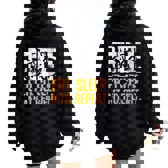 Moutain Biker RIDE EAT SLEEP MTB REPEAT Moutainbike Women Oversized Hoodie Back Print | Mazezy