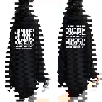 My Wife Made Me Fat Unhinged Dad Joke 不潔なミーム ぽっちゃり レディース オーバーサイズ パーカー バックプリント - Kawaiitshirt