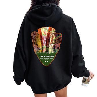 The Narrows Zion National Park Utah Women Oversized Hoodie Back Print | Mazezy