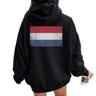 Netherlands Flag Country Women Men Vintage Women Oversized Hoodie Back Print | Mazezy