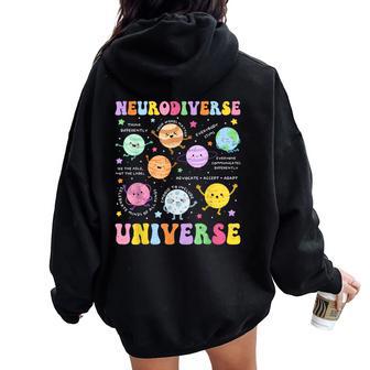 Neurodiverse Universe Autism Awareness Neuro Sparkly Teacher Women Oversized Hoodie Back Print | Seseable UK