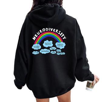 Neurodiversity Rainbow Awareness Autism Awareness Month Women Oversized Hoodie Back Print | Seseable UK