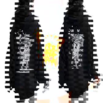 Nice Pizza Liberty Costume For USA Boys And Girls Women Oversized Hoodie Back Print | Mazezy