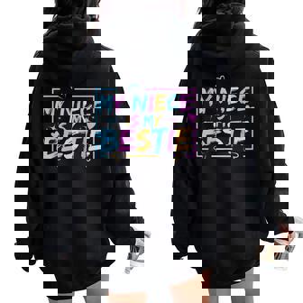 My Niece Is My Bestie Aunt And Niece Matching Women Oversized Hoodie Back Print - Thegiftio