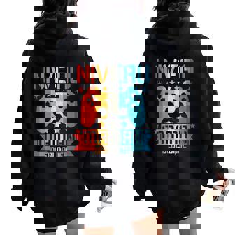 Niveau Maman Déboqué Geek Annonce Grossesse Cadeau Sweat à capuche oversize pour femme avec imprimé dans le dos - Cadeauxyz