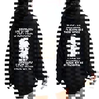 No Repeat Yourself I Ignored You Cat Saying Men Women Oversized Hoodie Back Print | Mazezy