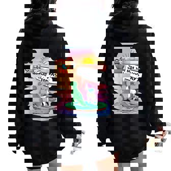 Noah Ark Unicorn Dinosaur Christian Jesus Catholics Bible Women Oversized Hoodie Back Print - Thegiftio