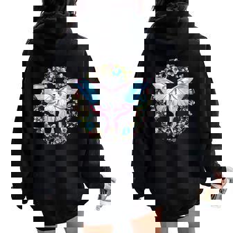 This Is Not Even My Final Form Trans Pride Moth Women Oversized Hoodie Back Print | Mazezy