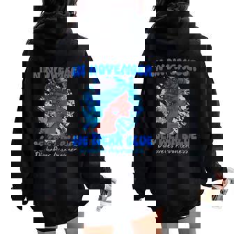 In November We Wear Blue Butterflies Women Diabetes Women Oversized Hoodie Back Print | Mazezy