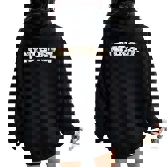 Nurse Floral Varsity Boho Chamomile Flower Text Women Oversized Hoodie Back Print | Mazezy