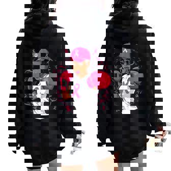 In October We Wear Pink Empower Women Breast Cancer Women Oversized Hoodie Back Print | Mazezy