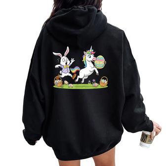 Œuf De Pâques Amusant En Forme De Licorne Pour Enfants Hommes S Pâques Sweat à capuche oversize pour femme avec imprimé dans le dos - Cadeauxyz