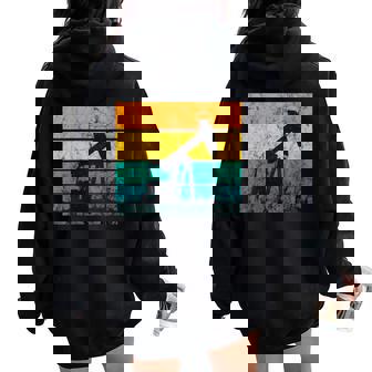 Oilfield Worker Oil Rig Oildrilling Retro Vintage Oil Worker Women Oversized Hoodie Back Print | Mazezy