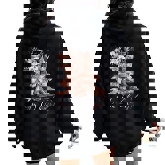 Am I Okay Boot Western Texas Cowgirl Coquette Bow Girl Women Oversized Hoodie Back Print - Thegiftio