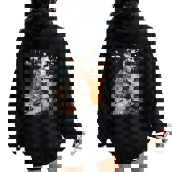 Opossum Drinking Iced Coffee Possum Meme Women Women Oversized Hoodie Back Print | Seseable FR