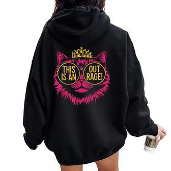 This Is An Outrage Princess Cat Donut Gold Mens Women Oversized Hoodie Back Print - Thegiftio UK