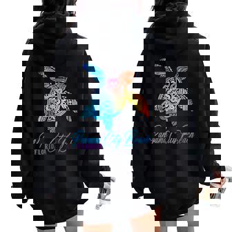 Panama City Beach Tie Dye Sea Turtle Shirt Florida Vacation Women Oversized Hoodie Back Print | Mazezy