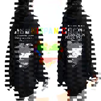 Hispanic Heritage Month Equatorial Guinea Kids Boys Girls Women Oversized Hoodie Back Print | Mazezy
