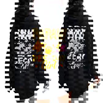 Papaw Of The Bee Day Girl Birthday Family Matching Party Women Oversized Hoodie Back Print | Mazezy