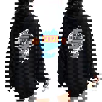 Papi First Name Superhero Women Oversized Hoodie Back Print | Mazezy