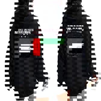 Patriotic Vintage Emirates Flag United Arab Emirates Women Oversized Hoodie Back Print | Mazezy