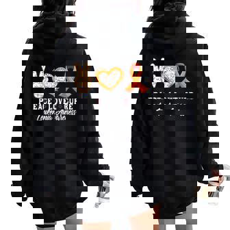 Peace Love Cure 白血病 意識啓発 男性 女性 子供 白血病 レディース オーバーサイズ パーカー バックプリント - Kawaiitshirt