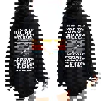 Peregrine Falcon Lover Birdwatching Wildlife Artwork Women Oversized Hoodie Back Print | Mazezy