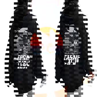 Peregrine Falcon Lover Raptor Wildlife Nature Women Oversized Hoodie Back Print | Mazezy