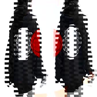 Peru Flag Soccer Peru Soccer Women Oversized Hoodie Back Print | Mazezy