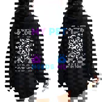 My Pet Needs Me Suicide Emotional Support Pets Dog Boy Girl Tank Top Women Oversized Hoodie Back Print | Mazezy