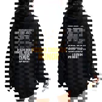 PFC Private First Class Cool Military Pride Women Oversized Hoodie Back Print | Mazezy