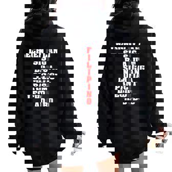 Philippine Food Pinoy Culture And Cuisine Humor Women Oversized Hoodie Back Print | Mazezy