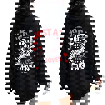 Piano Girl Cute Piano Player Daughter Piano Tank Top Women Oversized Hoodie Back Print | Mazezy