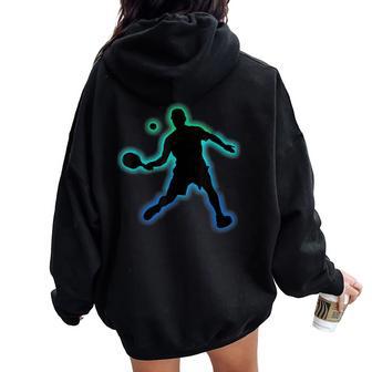 Pickleball Player Glow Cool Graphic For Women Women Oversized Hoodie Back Print | Mazezy