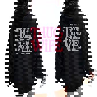 Pink Thug Wife クラシックなギャングスタイルのレトロなステートメント レディース オーバーサイズ パーカー バックプリント - Kawaiitshirt