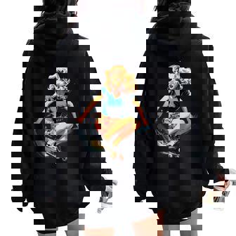 Pinup Girl スケートボード レディース オーバーサイズ パーカー バックプリント - Kawaiitshirt