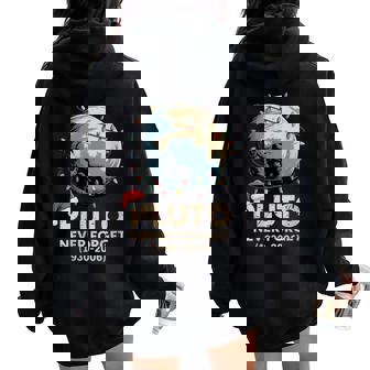 Planet Pluto Astronomy Xmas Women Oversized Hoodie Back Print | Mazezy